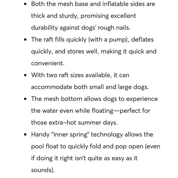 NEW Swimways Pool Spring Dog Float Paddle Paws Inflatable Packable Raft 65lb - Picture 2 of 7